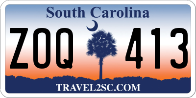 SC license plate ZOQ413