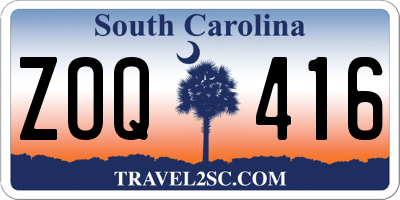 SC license plate ZOQ416