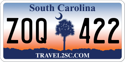 SC license plate ZOQ422