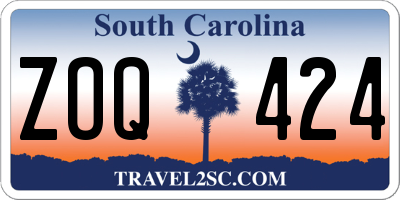 SC license plate ZOQ424