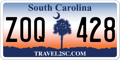 SC license plate ZOQ428