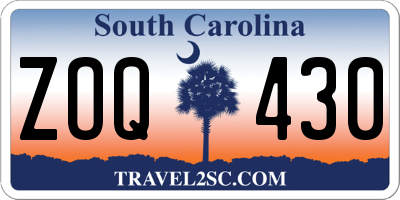 SC license plate ZOQ430
