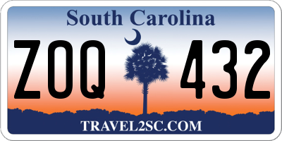 SC license plate ZOQ432