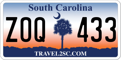 SC license plate ZOQ433