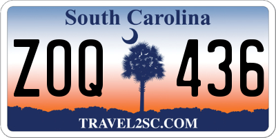 SC license plate ZOQ436