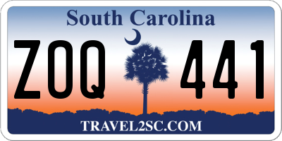SC license plate ZOQ441