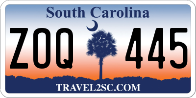 SC license plate ZOQ445