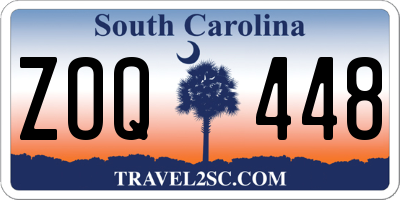 SC license plate ZOQ448
