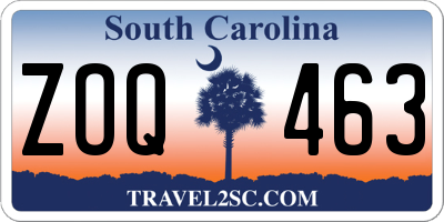 SC license plate ZOQ463