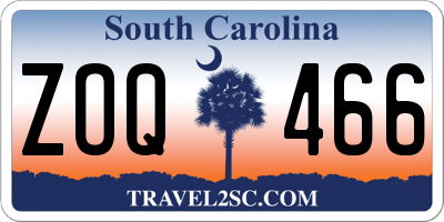 SC license plate ZOQ466