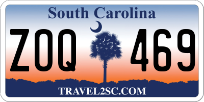 SC license plate ZOQ469
