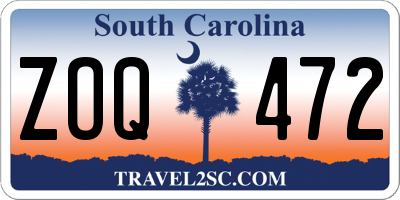 SC license plate ZOQ472