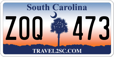 SC license plate ZOQ473