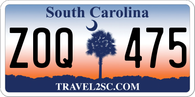 SC license plate ZOQ475