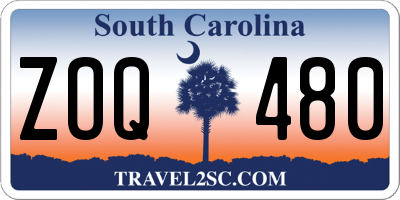 SC license plate ZOQ480