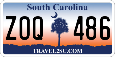 SC license plate ZOQ486