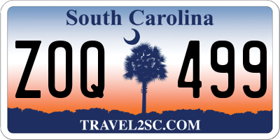 SC license plate ZOQ499
