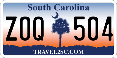 SC license plate ZOQ504