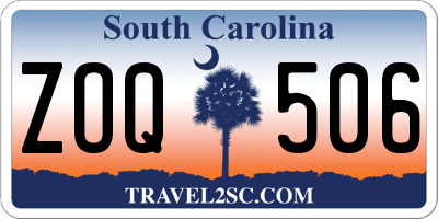 SC license plate ZOQ506