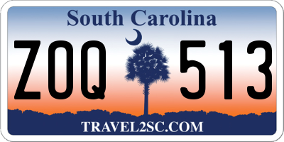 SC license plate ZOQ513