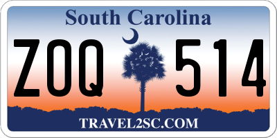 SC license plate ZOQ514