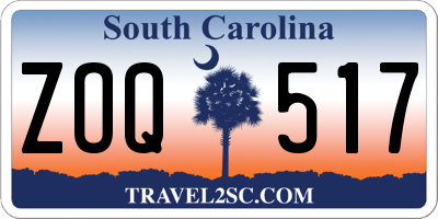 SC license plate ZOQ517
