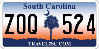 SC license plate ZOQ524