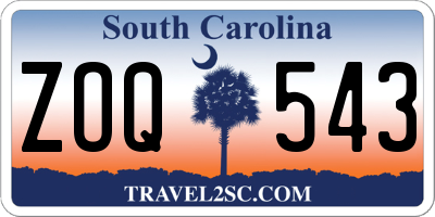 SC license plate ZOQ543