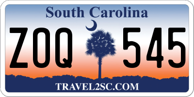 SC license plate ZOQ545
