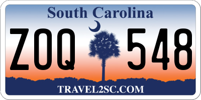 SC license plate ZOQ548