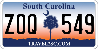 SC license plate ZOQ549
