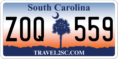 SC license plate ZOQ559