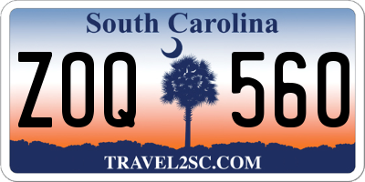 SC license plate ZOQ560