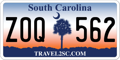 SC license plate ZOQ562