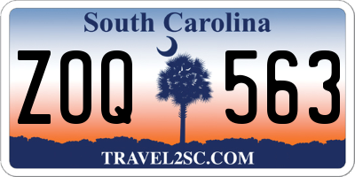 SC license plate ZOQ563