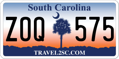 SC license plate ZOQ575