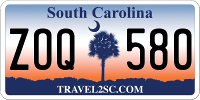 SC license plate ZOQ580