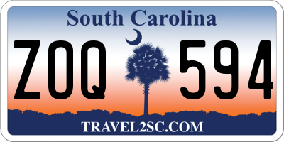 SC license plate ZOQ594