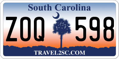 SC license plate ZOQ598
