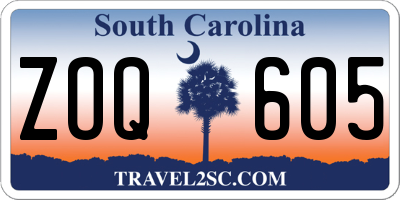 SC license plate ZOQ605
