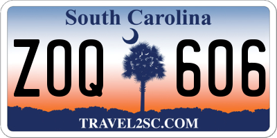 SC license plate ZOQ606