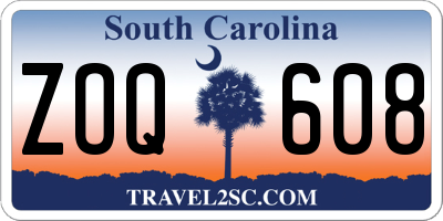 SC license plate ZOQ608