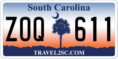SC license plate ZOQ611