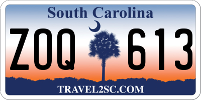SC license plate ZOQ613