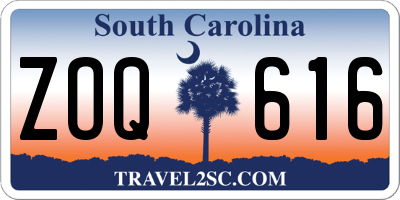 SC license plate ZOQ616