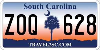 SC license plate ZOQ628