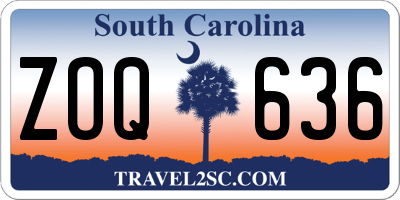 SC license plate ZOQ636