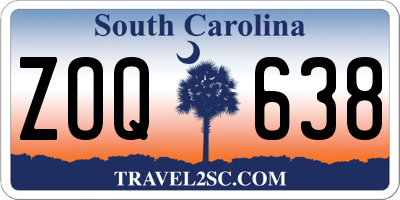 SC license plate ZOQ638