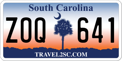 SC license plate ZOQ641