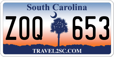 SC license plate ZOQ653